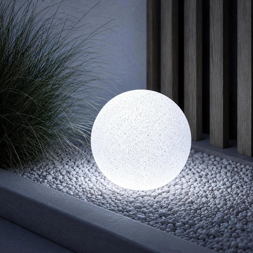 LUMILED Stein Kugelleuchte Außen 20cm Außenkugelleuchte Produktbild 