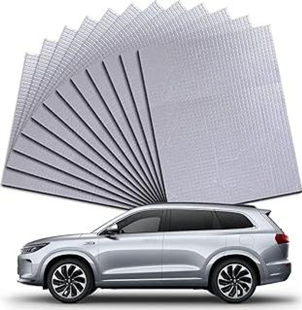 Dämmplatten Trittschalldämmung - Dämmmatte Selbstklebend - und Lsolationsfolie im 12er Pack (40 x 25 cm) für 1qm Fläche - Feuerfest, Wasserdic...