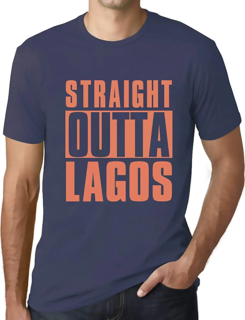 Herren Grafik T-Shirt Direkt aus Lagos – Straight Outta Lagos – Öko-Verantwortlich Vintage Jahrgang Kurzarm Lustige Druck Geburtstag Geschenk ...