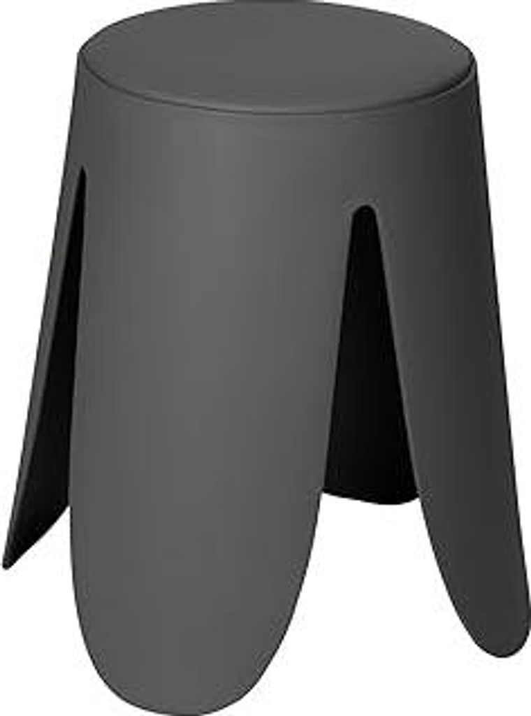 Badhocker Mod. Comiso, belastbar bis 180 kg, mit gepolsterter Sitzfläche und rutschsicheren Füßen, Ø 44,5 x 46 cm, Grau
