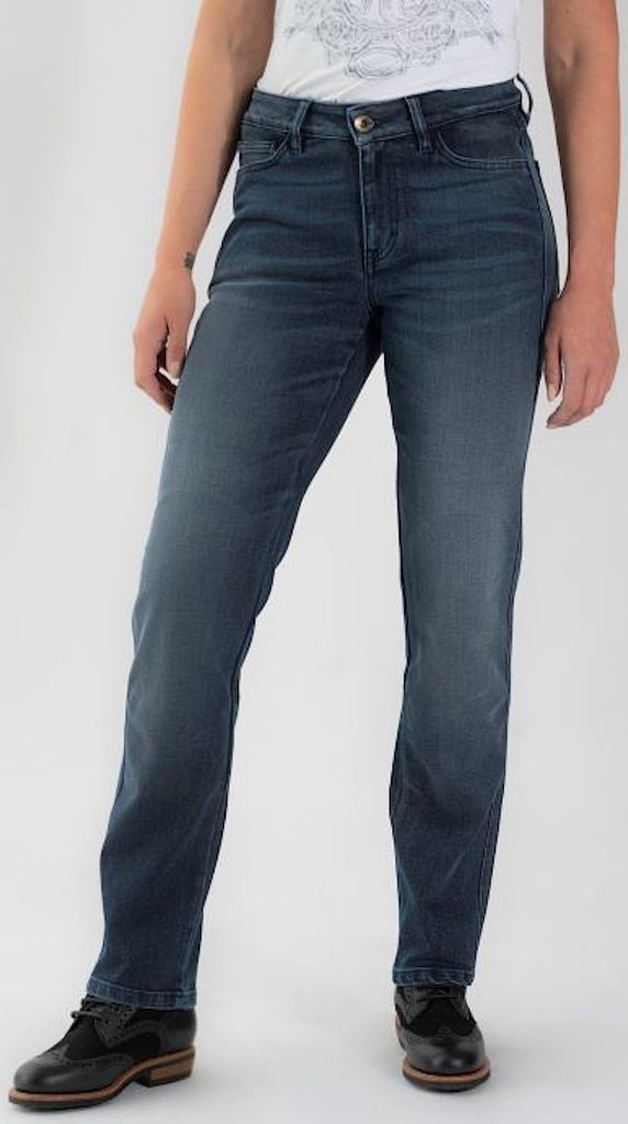 Rokker Tech Mid Straight Damen Motorradjeans, dunkelblau, Short 29