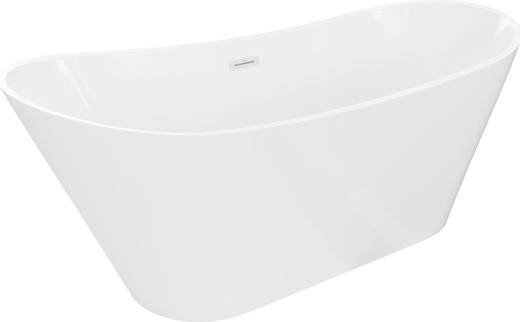 Mexen Dora freistehende Badewanne 160 x 75 cm, weiß, Überlauf weiß - 52071607500-20