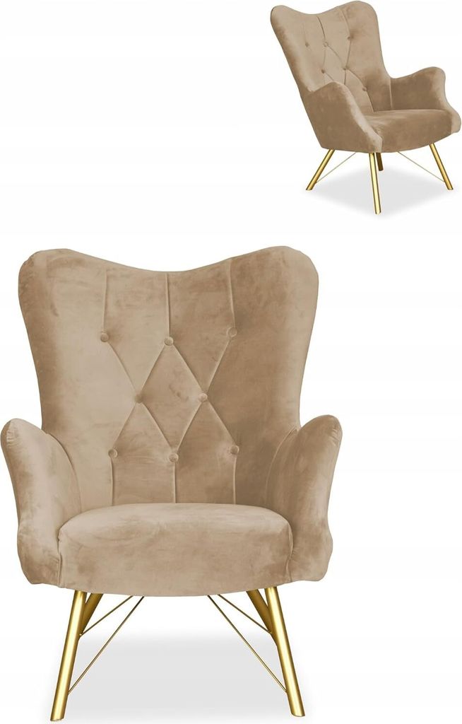 Family Meble Ohrensessel Luna Relaxsessel Skandinavisch Bequemer Sessel Loungesessel Fernsehsessel Für Wohnzimmer Schlafzimmer Büro (Royal 05)