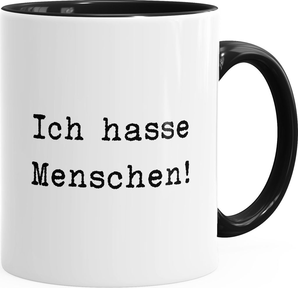 Büro-Tasse Spruch-Tasse Ich hasse Menschen MoonWorks schwarz unisize