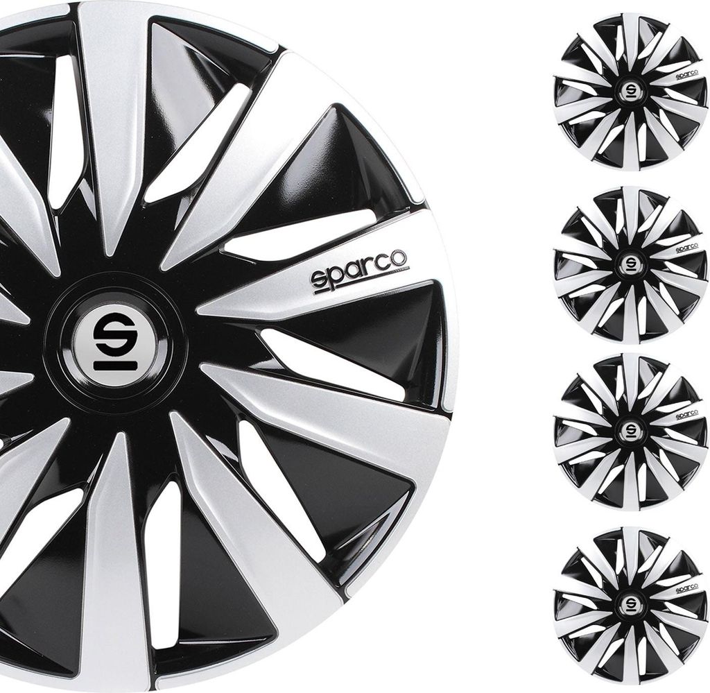 Krytky nábojov Sparco 15 palcov Lazio čierna strieborná 4x Obrázok produktu 