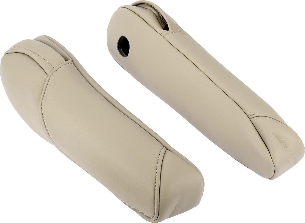 Paar Mikrofaser Leder Vordersitz Armlehnenbezug Beige für Fahrzeug