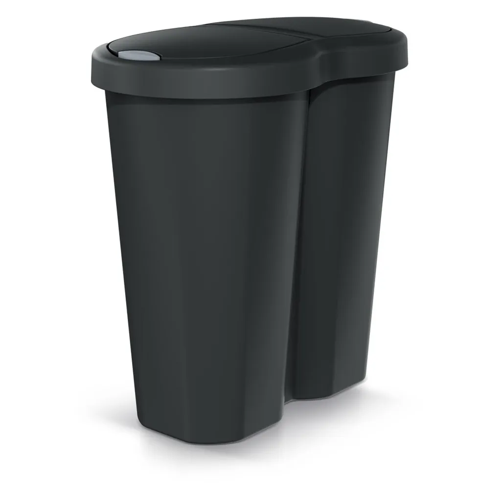 Poubelle Compacta R Duo 40L Noire NDRF40-S411 à Ouverture Modulaire