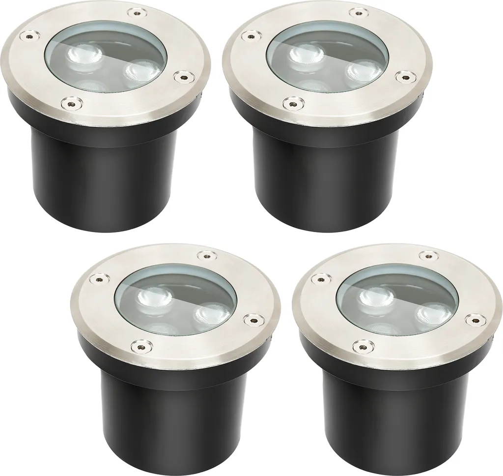 Set 4 Faretti LED a Terra 3W IP65 Bettizia Bianco Caldo Calpestabile