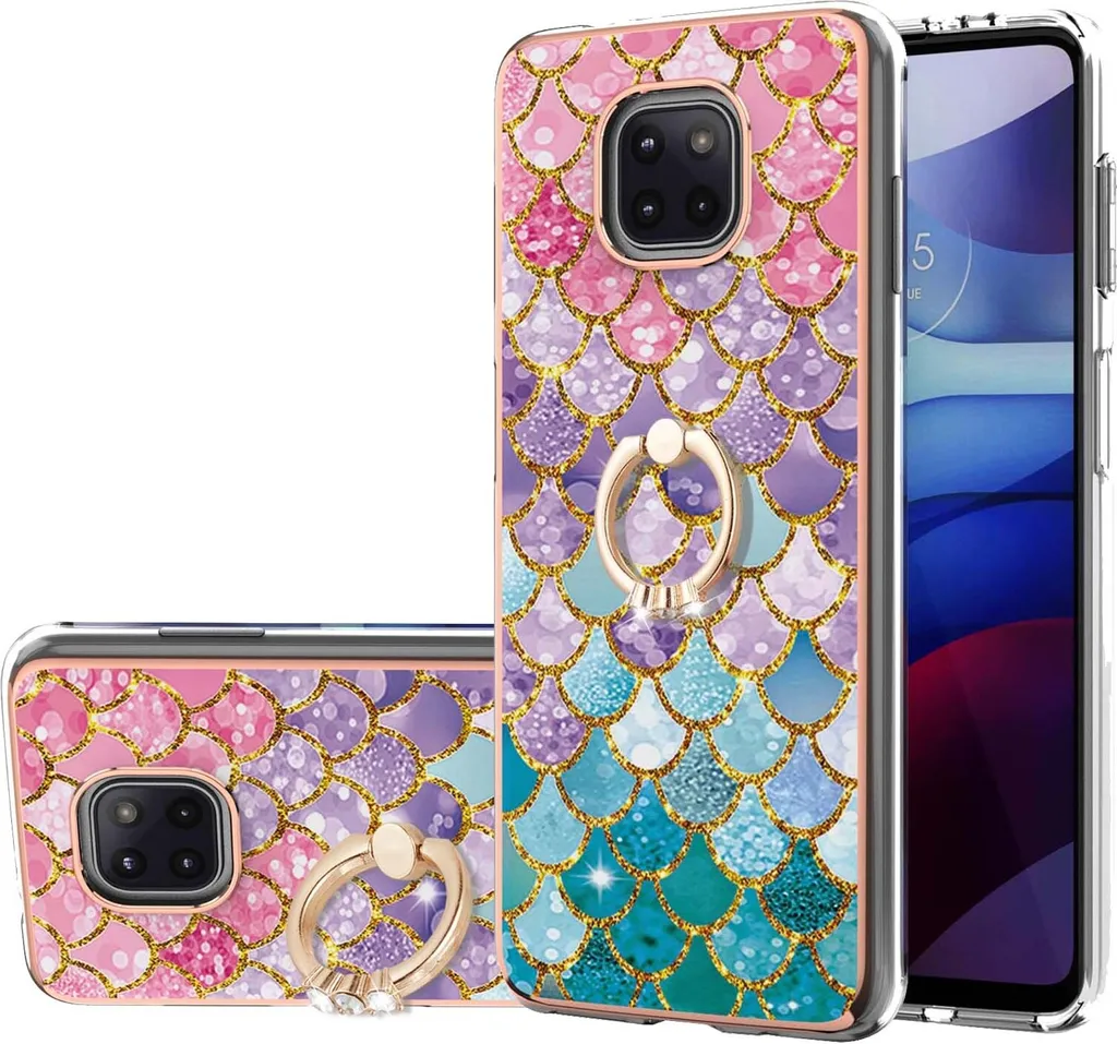SATURCASE Custodia Portafoglio Per Motorola Moto G Power 2021 – Pelle PU Viola Con Magnete
