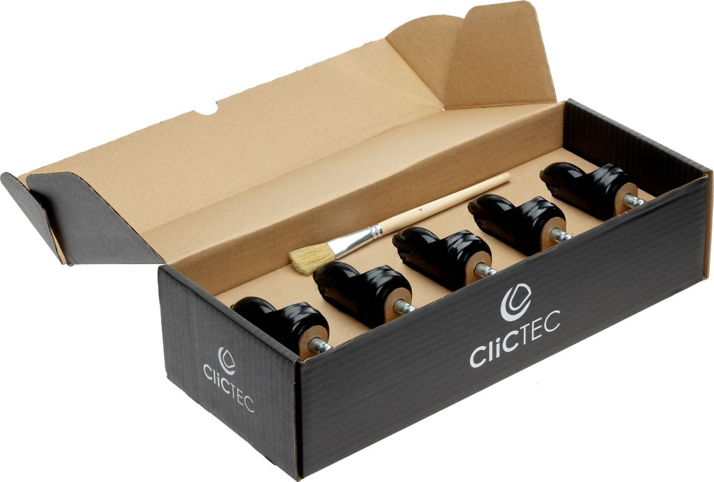 Efalock Clictec Rolle schwarz für Hocker 5 Stück