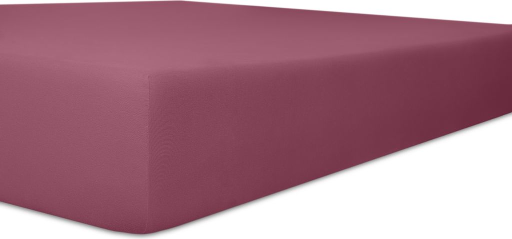 Kneer - Spannbetttuch - Qualität 93 *Exclusive-Stretch - Farbe: 27 Brombeer - Größe: 180/200 - 200/200 cm