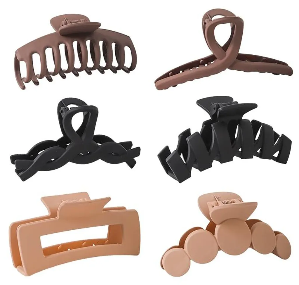 Barrettes à cheveux modernes lot de 6 grandes pinces robustes et élégantes