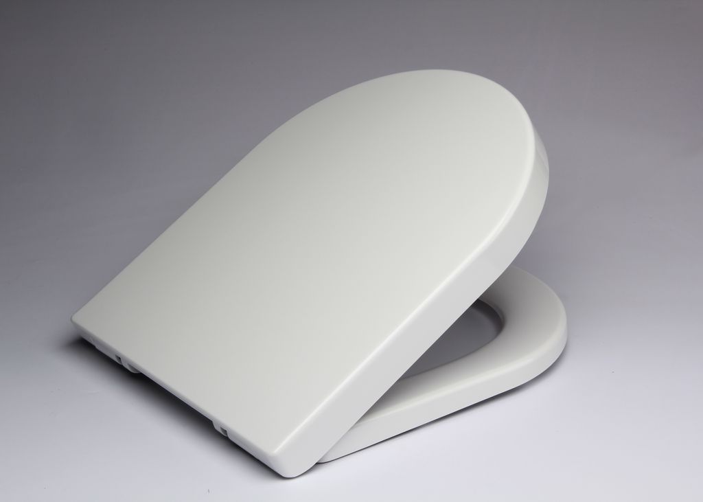 WC Sitz mit Absenkautomatik in D-Form mit Quick-Release Klobrille aus Duroplast; Saniwii DD146