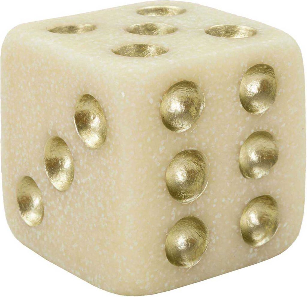 Mauro Ferretti Würfel Quarzy 8x8x8 cm weiß gold