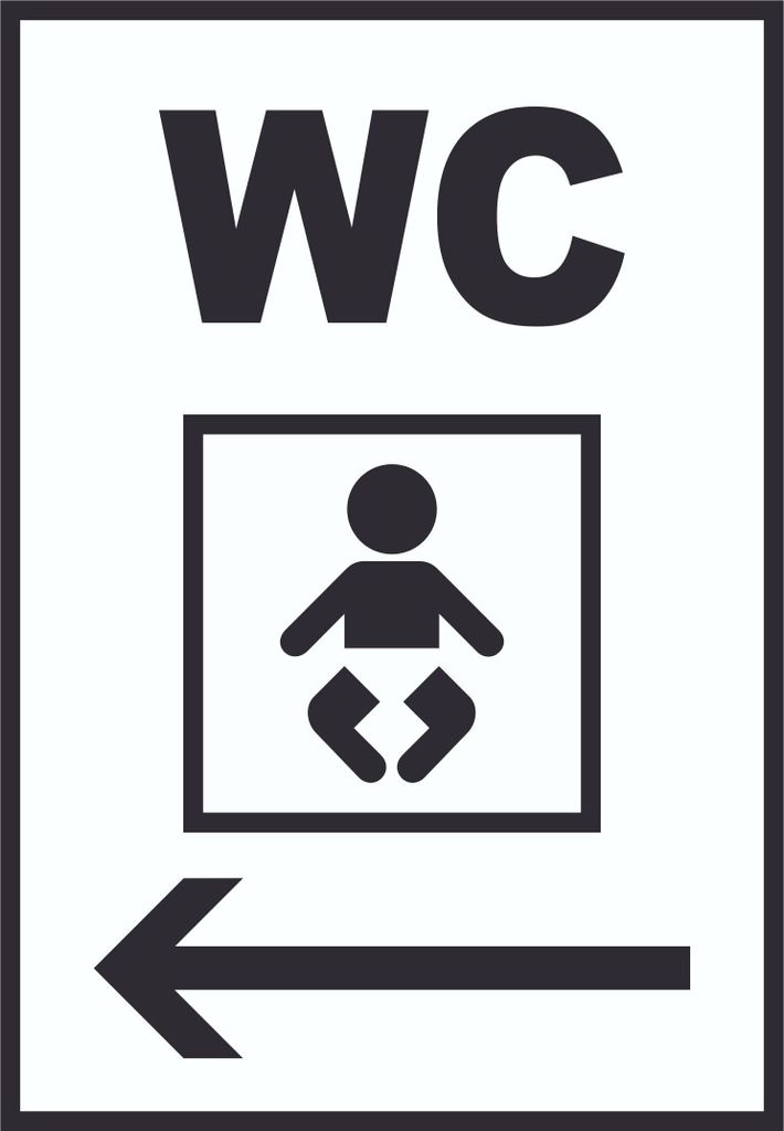 WC Wickelraum links Schild A3 (297x420mm)