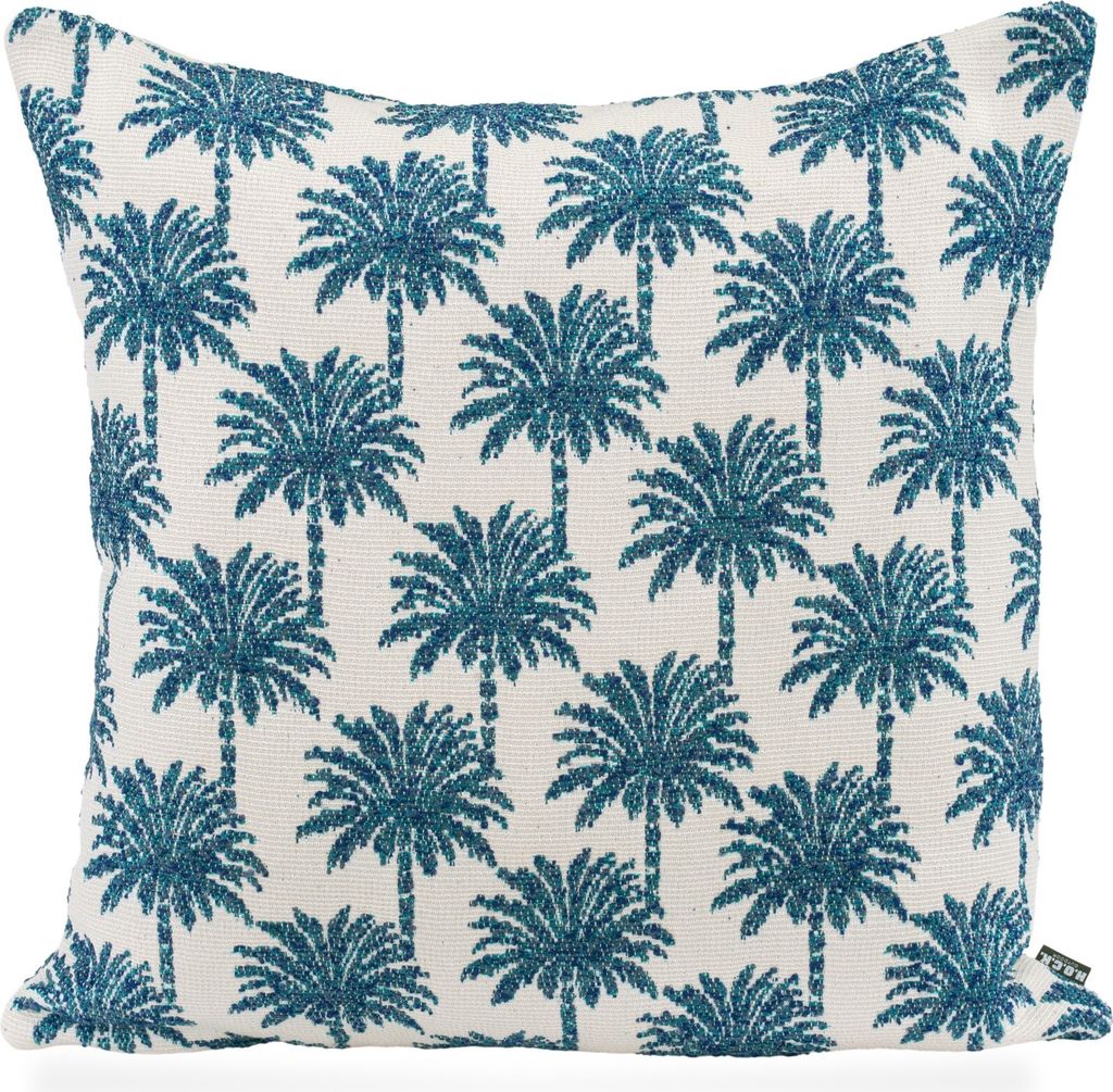 H.O.C.K. Vamosa Palms Outdoor Wendekissen 60x60cm navy-blau Palmen