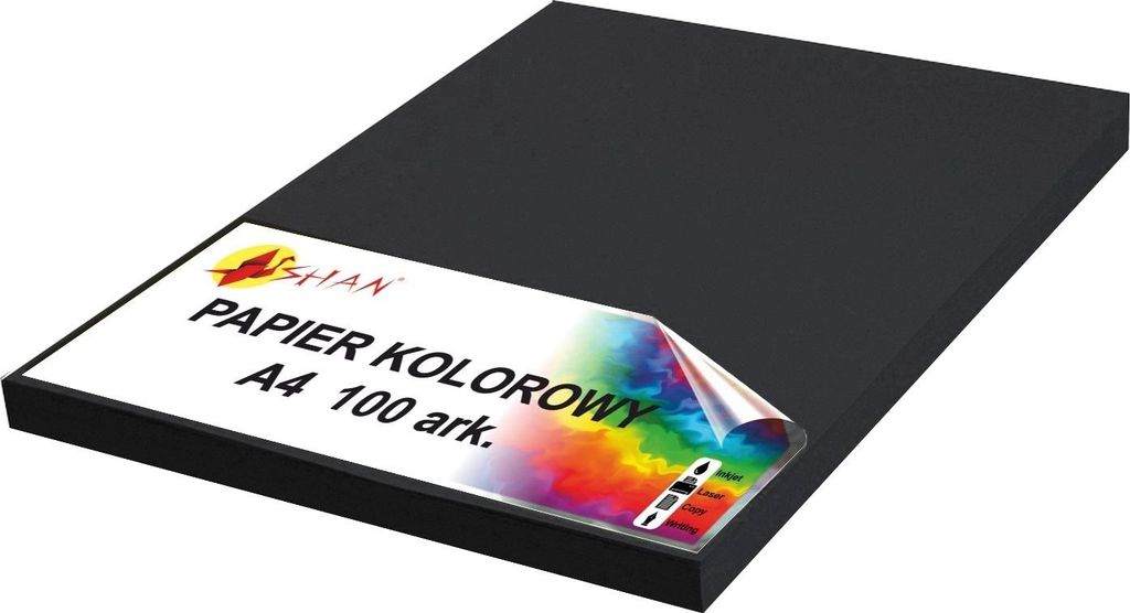 Carta colorata A4 da 100 g, nero grafite, 100 fogli Immagine del prodotto 
