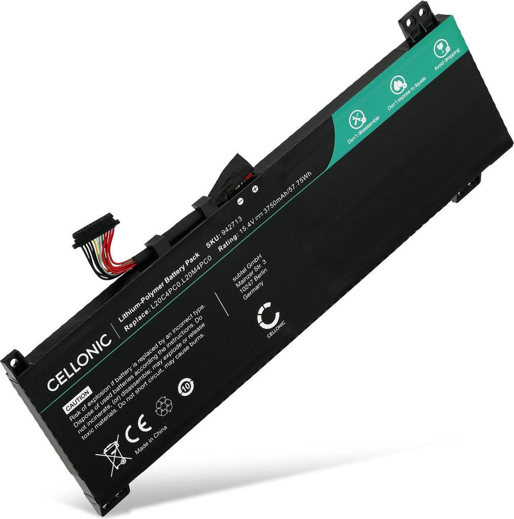 CELLONIC 1x Akku für Notebook Kompatibel mit Lenovo Legion 5 15ACH6H, Ideapad Gaming 3 15ACH6, Legion 5 15ITH6H, 5B11B48816 - (3750mAh, 15.4V)