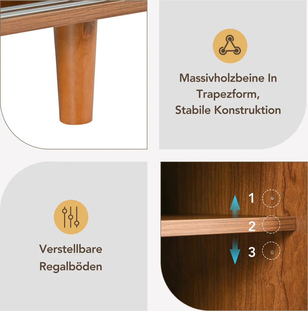 Panca Scarpiera Sweiko 2 Ante Rattan Noce | Organizer Scarpe 104cm - 2