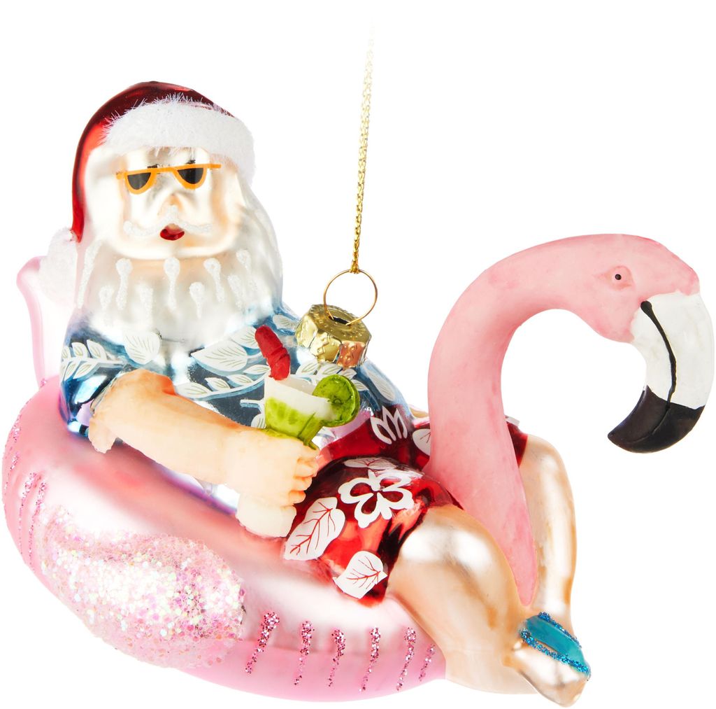 BRUBAKER Père Noël en vacances - Boule de Noël en verre Image du produit 