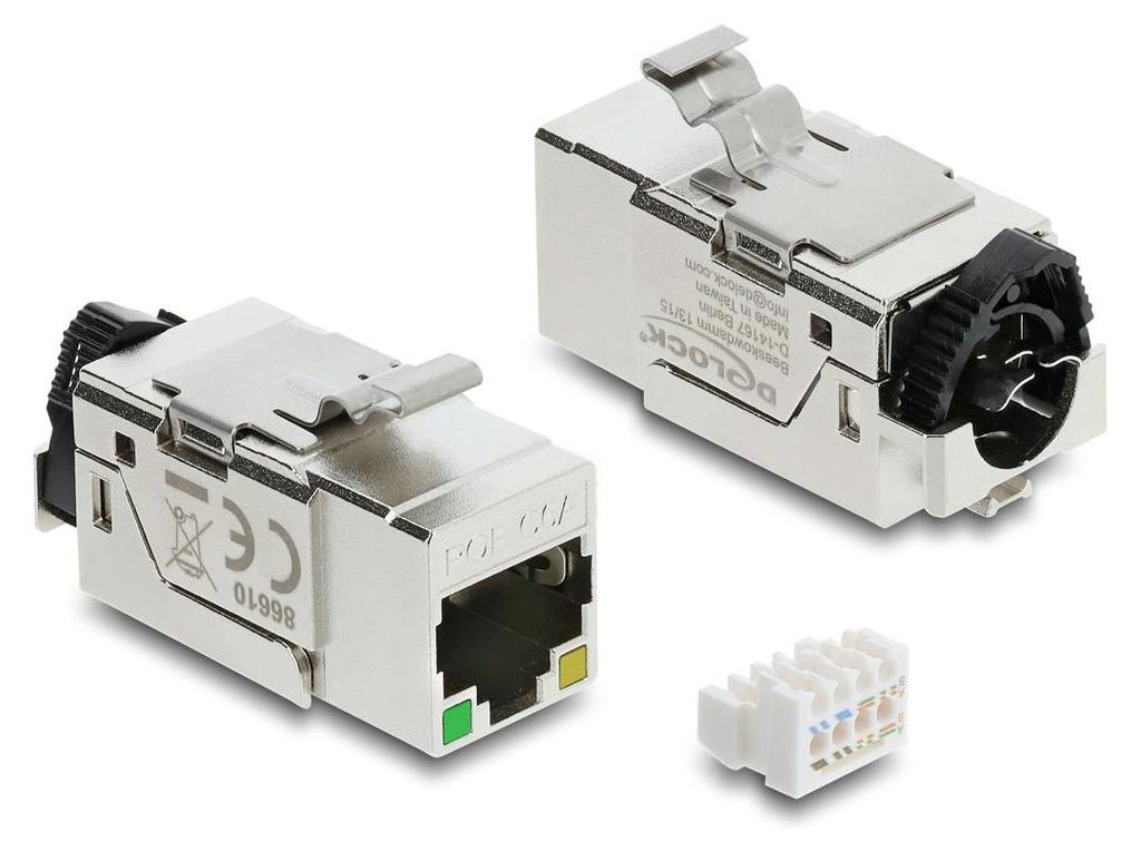 DeLOCK 86610, Flach, Edelstahl, RJ-45, LSA, Weiblich, Weiblich