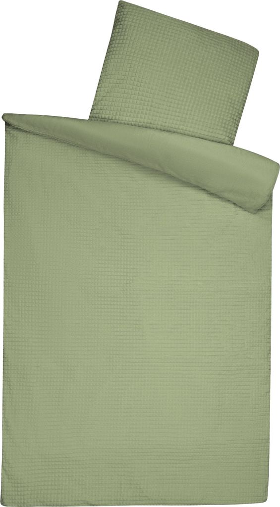 Winter Bettwäsche Cord Optik Uni Teddy Plüsch Nicki Warme Fleece Cashmere Touch, Größe:135x200 cm, Farbe:Mint / Grün