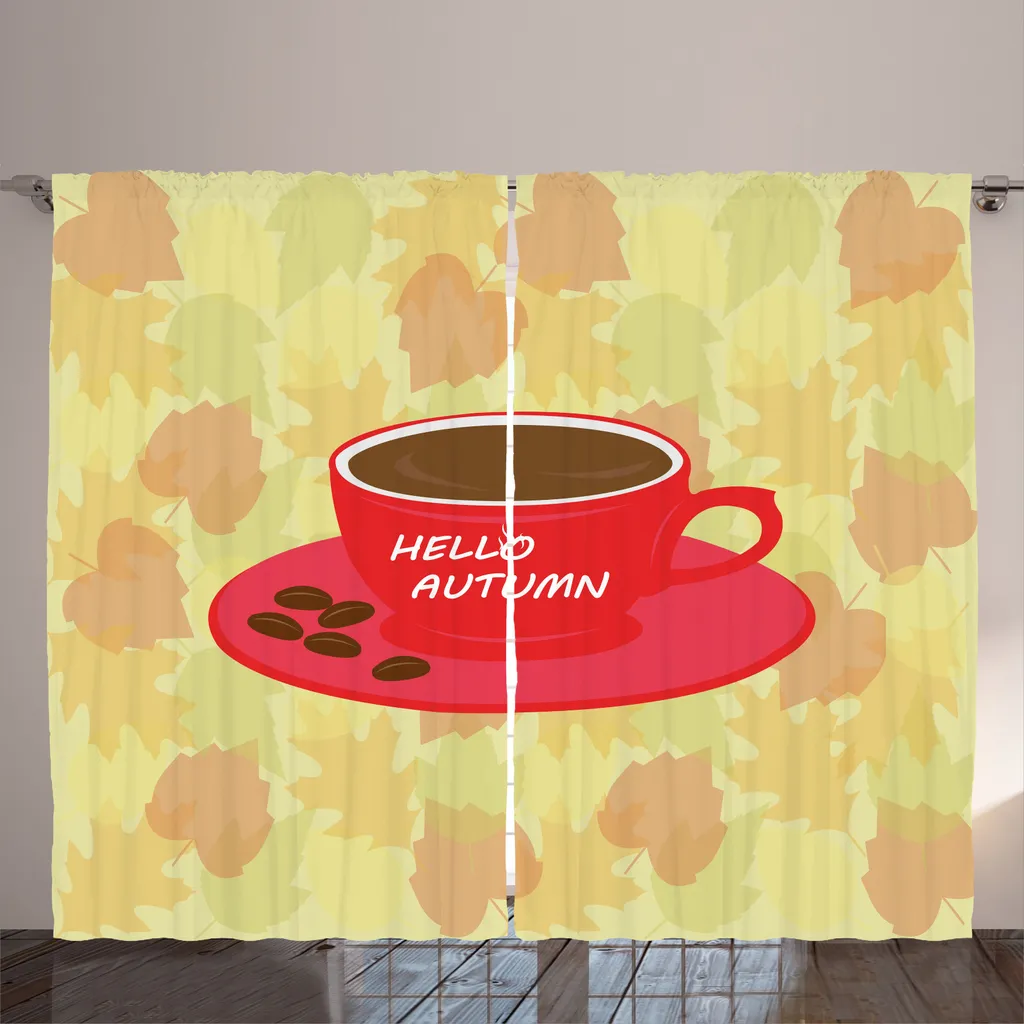 Rideau Facile à Poser 280x225 cm pour Décoration Automne sans Travaux