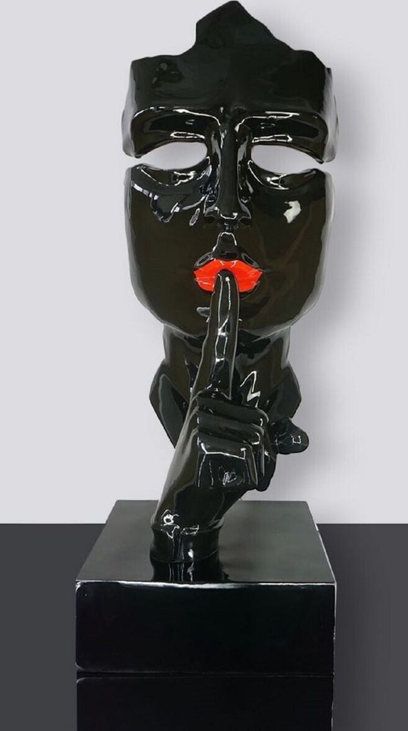 Casa Padrino XXL Deko Skulptur Schwarz / Rot H. 190 cm