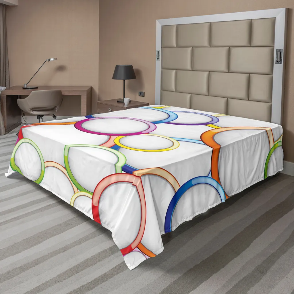 Drap de lit doux et confortable motif bulles d'art moderne 266x260 cm