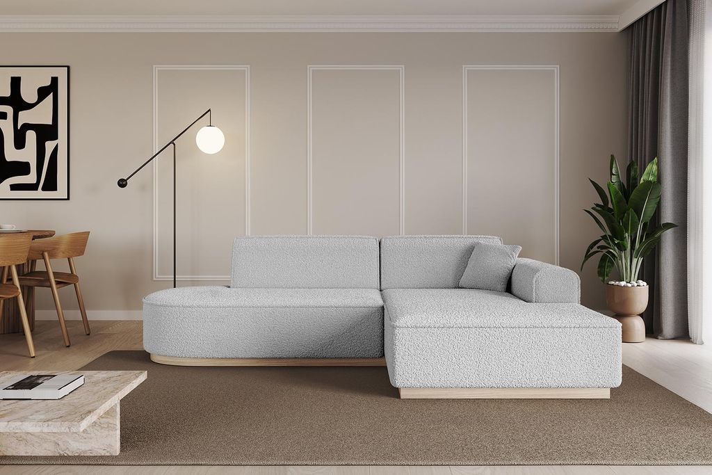 ALTDECOR Ecksofa in L-Form IREA-L1 232x165x80 cm Hellgrau Corner Sofa Eckcouch Couch Wohnlandschaft Cauchsofa