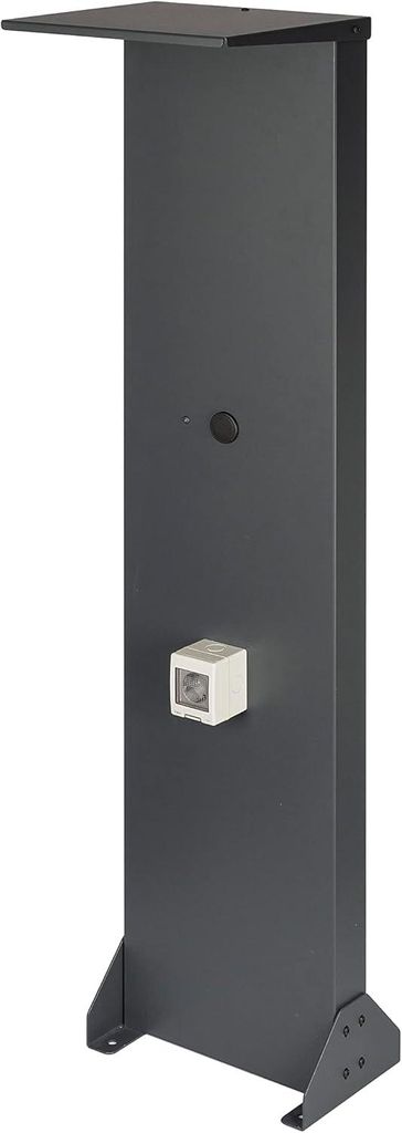 Kreainvent Wallbox Standfuß Aluminium mit Dach & Steckdose 16A – Universeller Premium Standfuß für Wallbox Outdoor