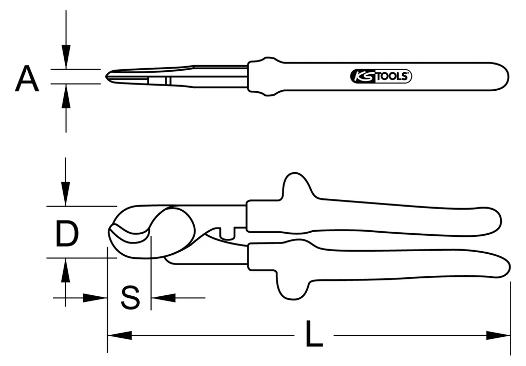 Coupe-câble KS Tools 117.1269 haute performance avec isolation 1000V