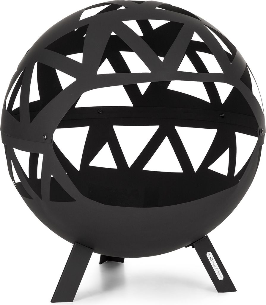 Blumfeldt Feuerschale, Robuste Outdoor Stahl-Feuerschale Groß für Balkon & Camping, Mobile Feuerschale 68 cm, Feuerschalen mit Standfuß, Wetterf...