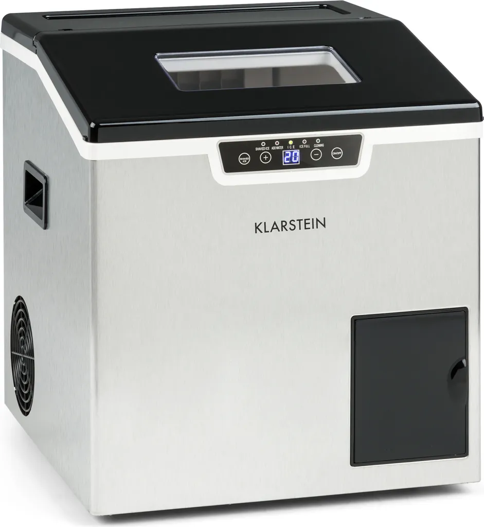Klarstein Machine à glaçons 3L 20kg glace pilée et cubes auto-nettoyante