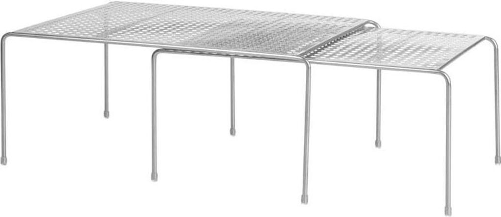 Küchenregal Geschirrablage ausziehbar Organizer Küche mDesign 2-teilig Silber