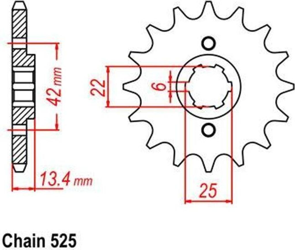 Ritzel 16Z Teilung 525 für Honda CB 350 450 S CMX 450 VT Produktbild 