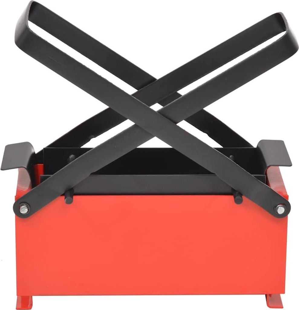 vidaXL Lis na papierové brikety Oceľ 34x14x14 cm Čierna a Obrázok produktu 