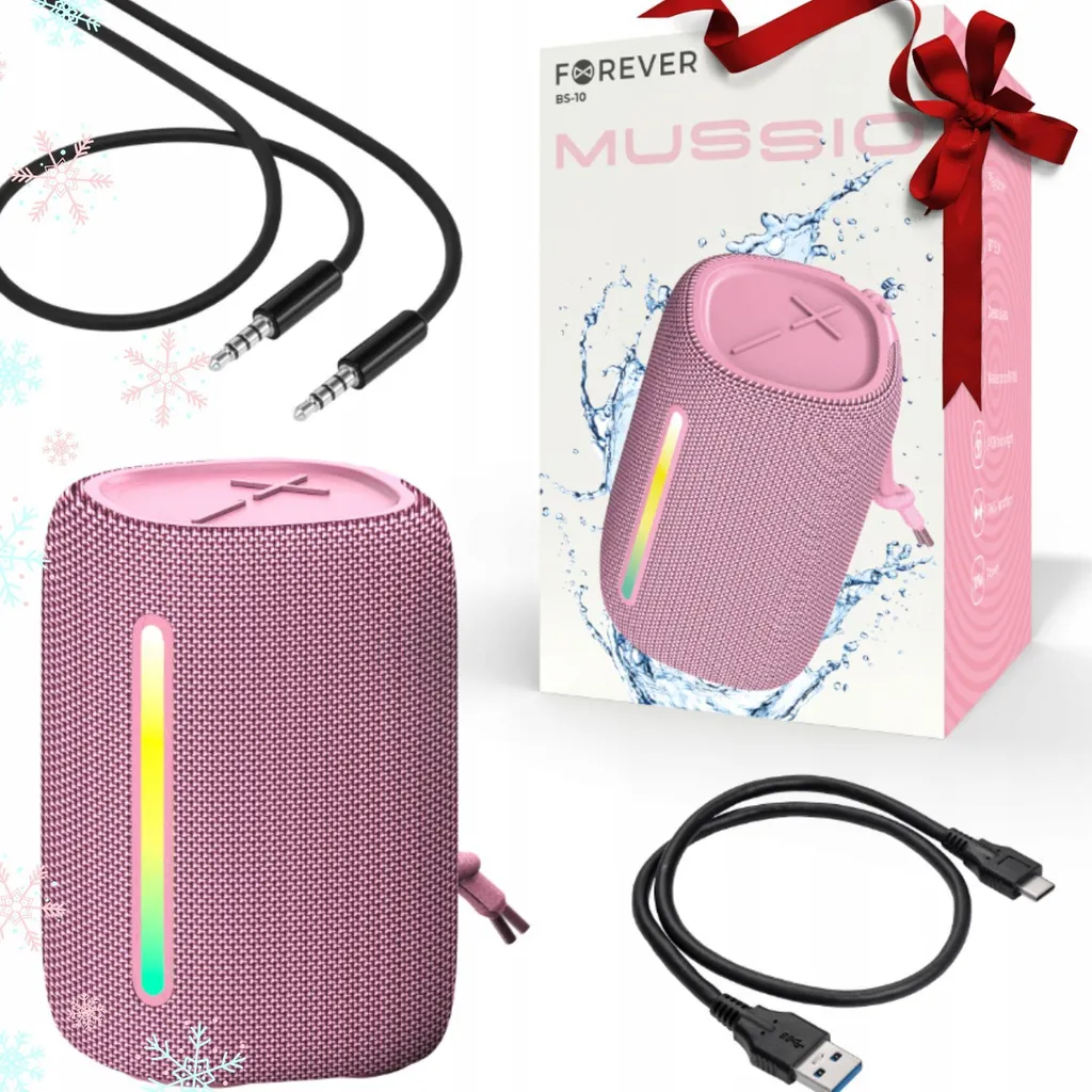Forever BS-10 Speaker Bluetooth Rosa LED RGB 10W IPX5 Offerta