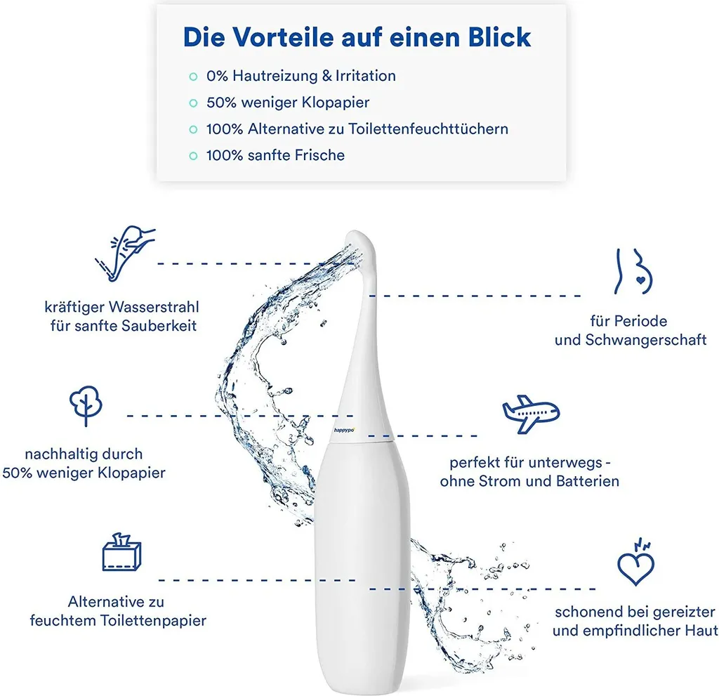HappyPo 2.0 Douche Anale Blanche Ergonomique Produit Seconde Main - 8