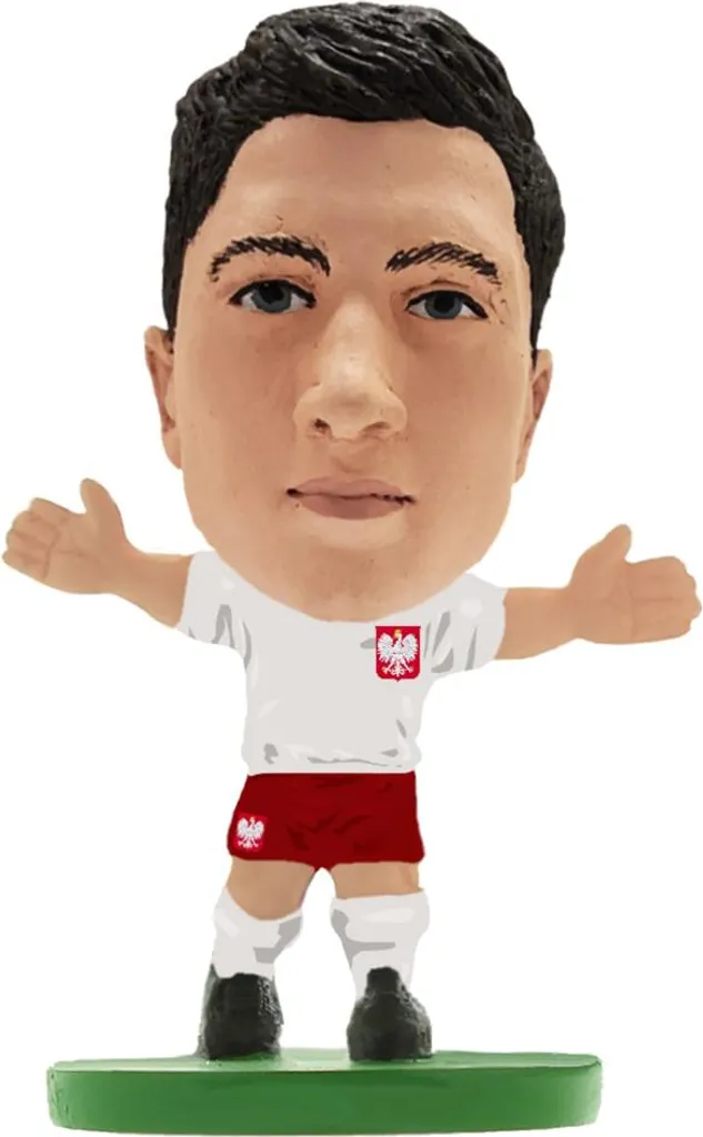 SoccerStarz Lewandowski Pologne - Figurine Peinte à la Main Détails Pro