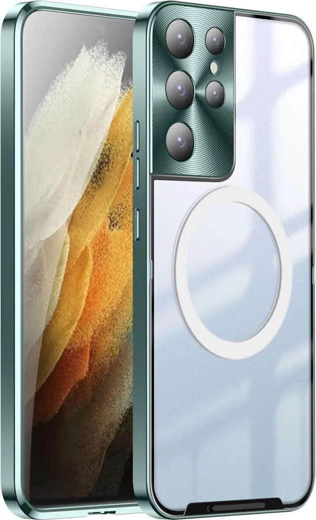 Custodia Samsung S21 Ultra Metallo Verde - Protezione Totale Outdoor