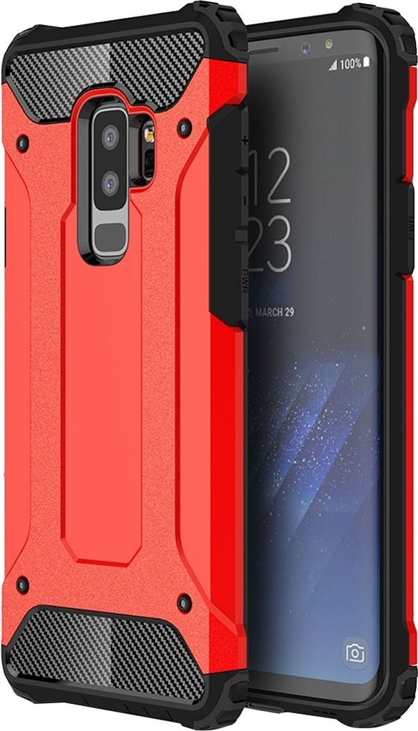Mobigear Outdoor Samsung Galaxy S9 Plus Hülle Hardcase Backcover Stoßfest - Rot