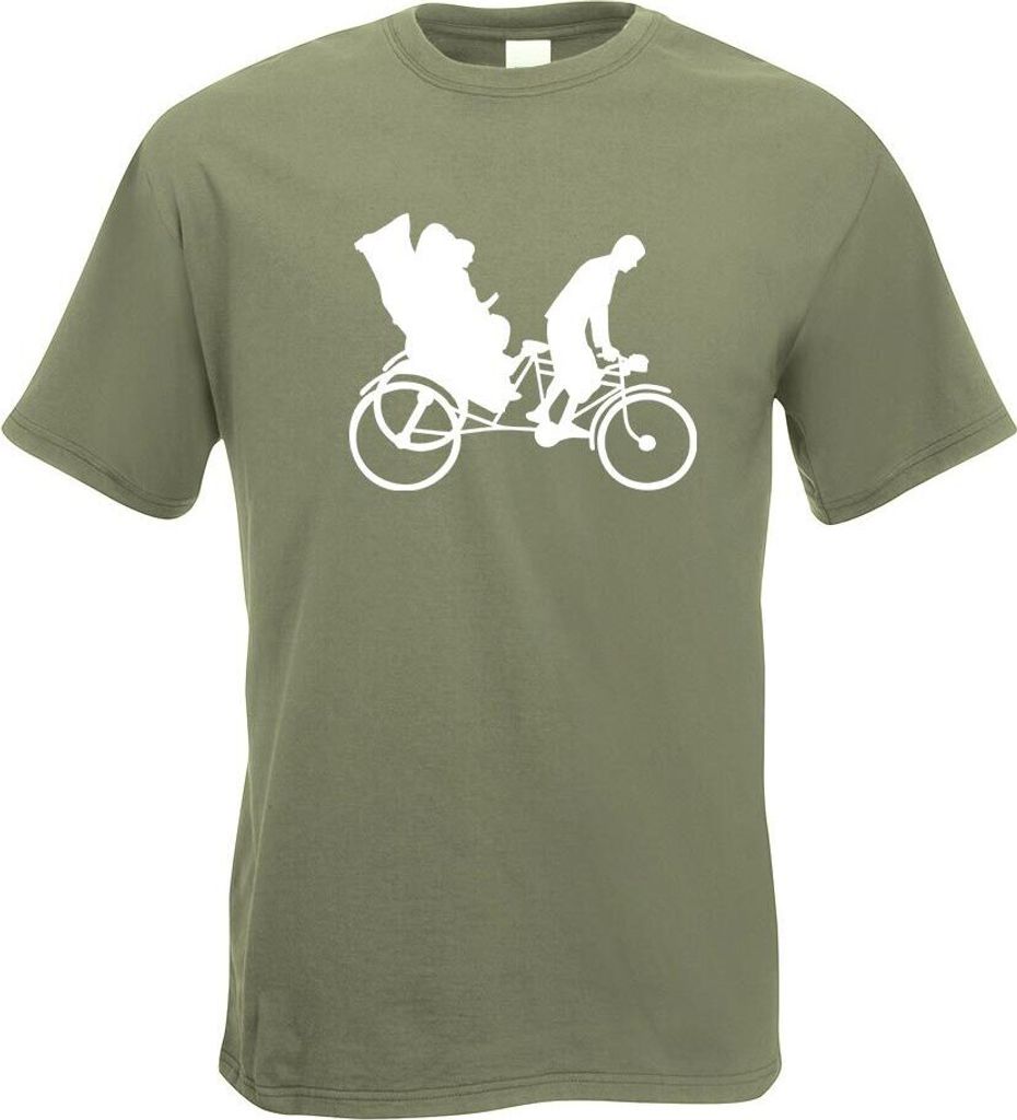 Kiwistar - T-Shirt - Olive - Fahrradrikscha Fahrer Dreirad Motiv Bedruckt Funshirt Design Print - mit Motiv Bedruckt - Funshirt Design - Sport - Fr...