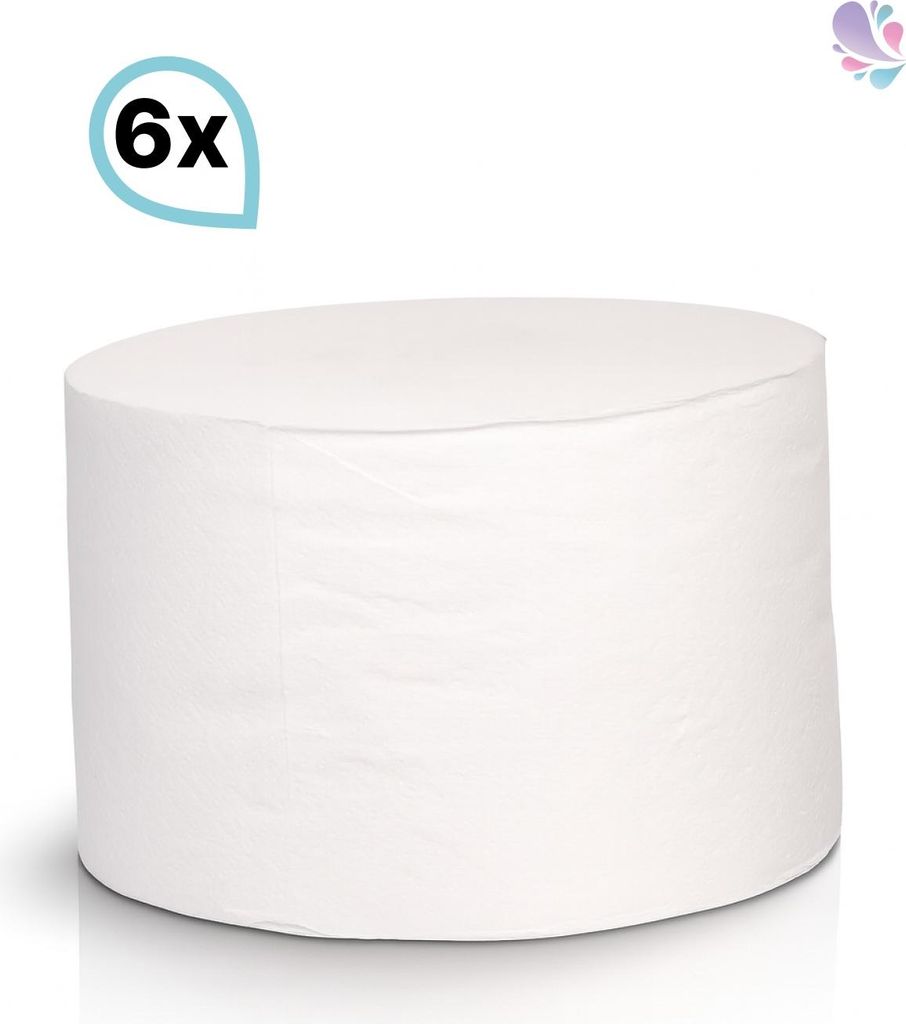 Toilettenpapier Innenabrollung SET, 6 Rollen, 2-lagig, 180m je Rolle, Zellstoff, wasserlöslich : Verpackungseinheiten - 1 Set Verpackungseinheiten...