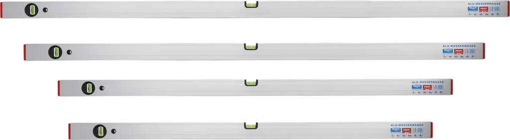 Set de 4 niveaux à bulle en aluminium Rabo : 120 150 180 et 200cm pro