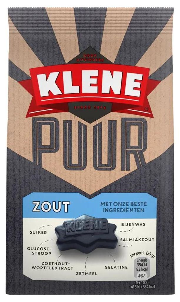 Klene Puur Zout Drop (180 gr) Productafbeelding 