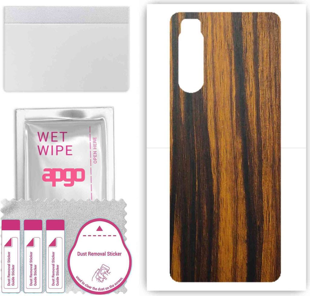 apgo Rückseite Schutzfolie, Skin, kompatibel mit Sony Xperia 5 II, Hinten Displayschutzfolie aus Vinylfolie, kratzfest, einfache Montage - Tigerwood