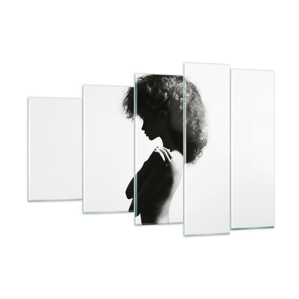 Bilder auf glas - 5 Teile - Frau Nacktheit Körper - 150x100cm - Glasbilder - Wandbilder - Bilder - zum Aufhängen bereit - Wanddekoration aus Glas...