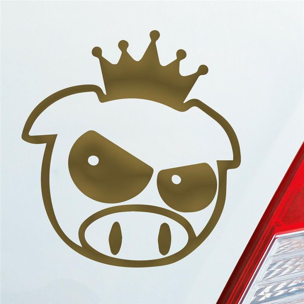 Auto Aufkleber Bad Pig Drift König Krone Schwein 10x11 cm Produktbild 