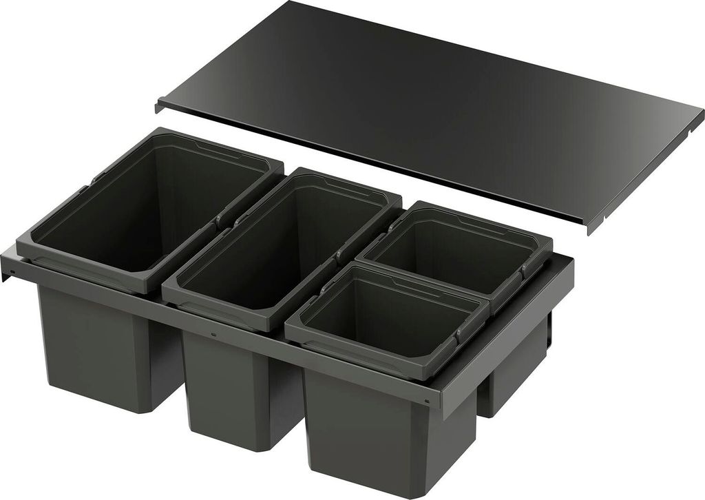 Vs Envi Flex XS-256 Abfalltrennsystem KB 800mm Mülltrennsystem 1x21/1x16/2x7 Liter Lava